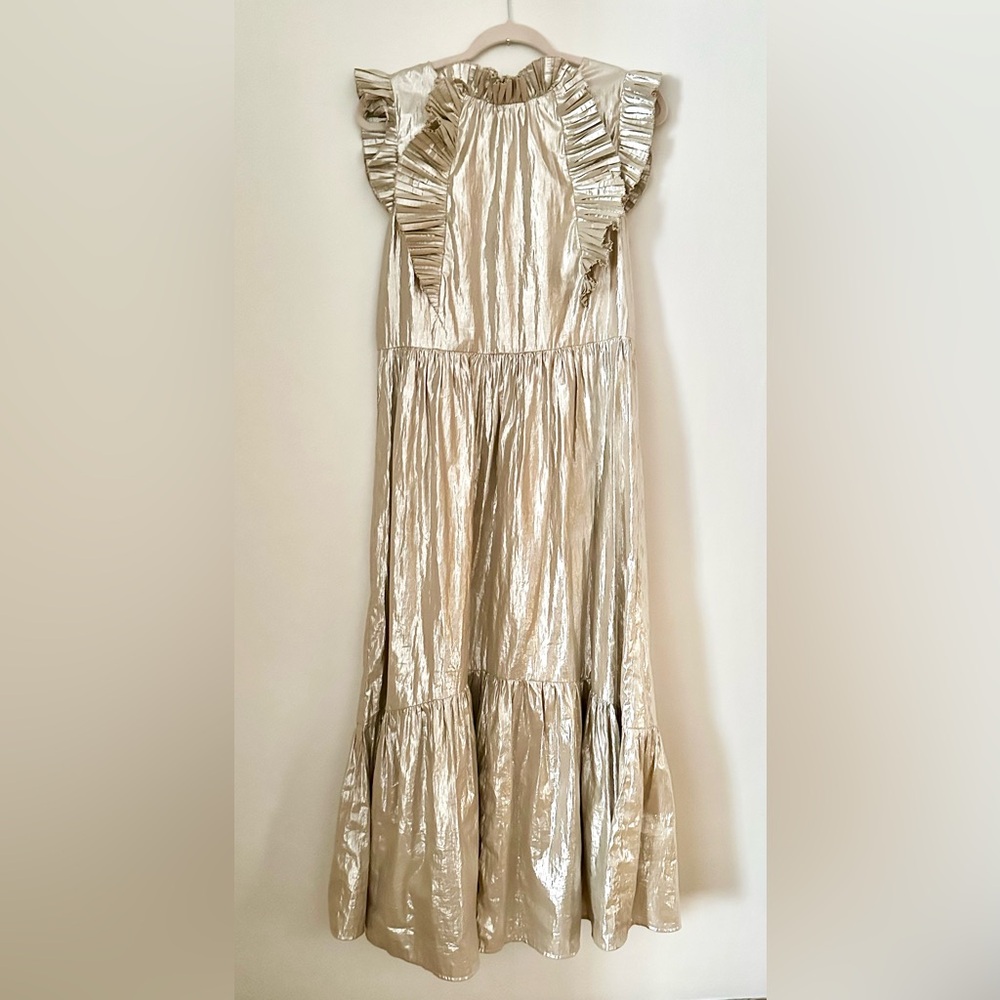 Sea New York Metallic Naya Box Pleat Maxi Dress - Picture 10 of 10